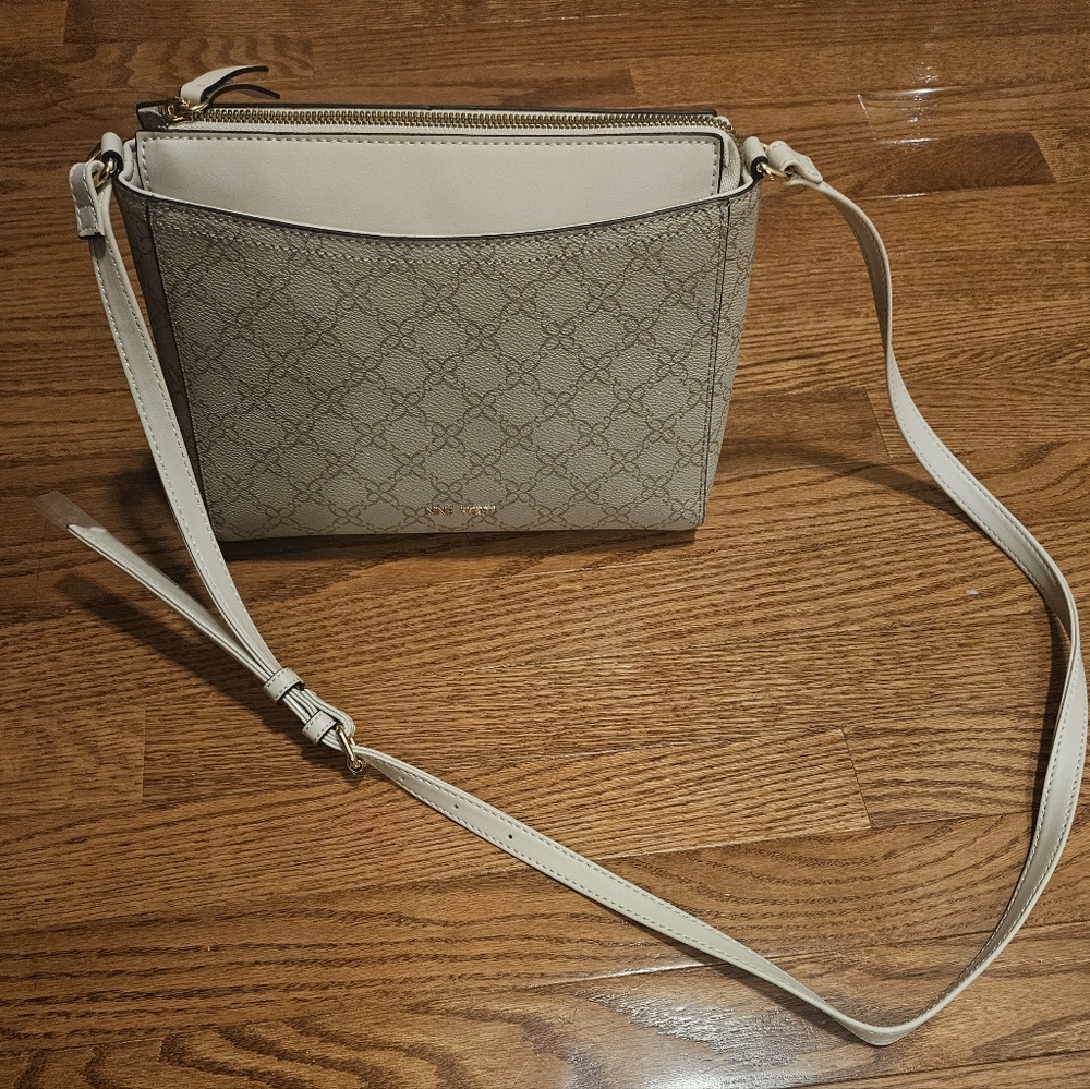 Nine West Taupe and Cream Crossbody Bag